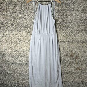 Samsøe Samsøe Willow Dress Womens Medium Gray Dawn Maxi Halter Slip Formal
